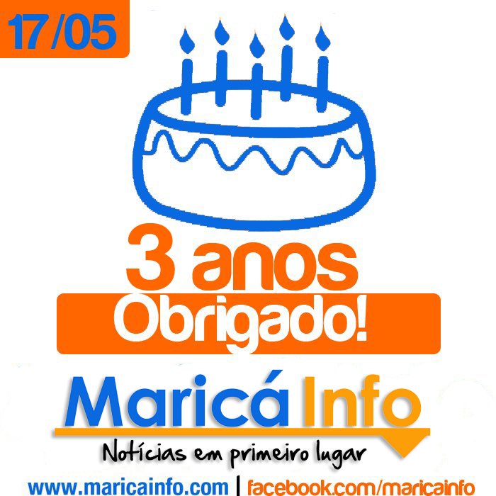 Maricá Info comemora três anos 8 Obrigado! 3 anos de sucesso e qualidade na informação.