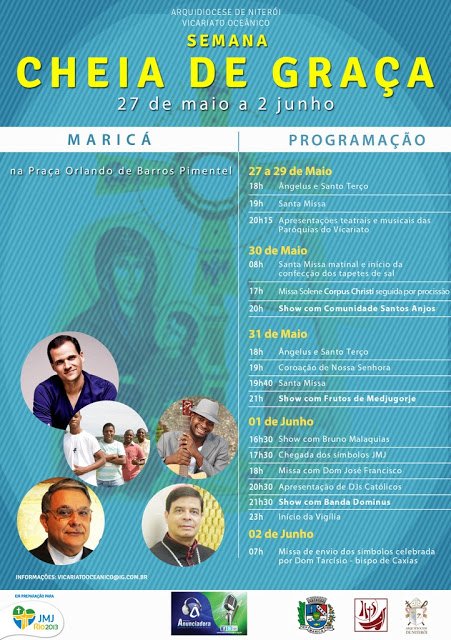 Semana Cheia de Graça vai até o dia 02 de junho 9 Confira a programação da Semana Cheia de Graça.