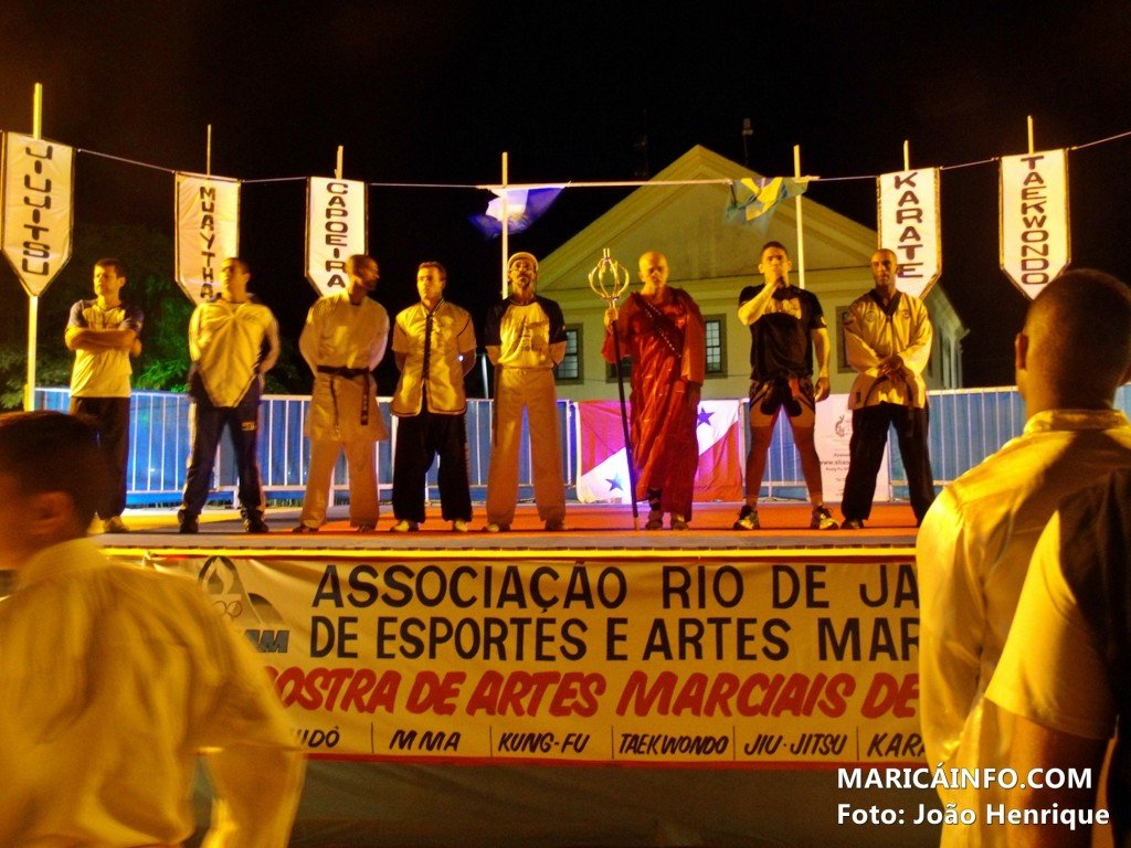 Terceira mostra de Artes Marciais é realizada em Maricá 12 Cada grupo foi representado por uma pessoa, que normalmente era um mestre ou sensei. (Foto: João Henrique | MaricáInfo.com)