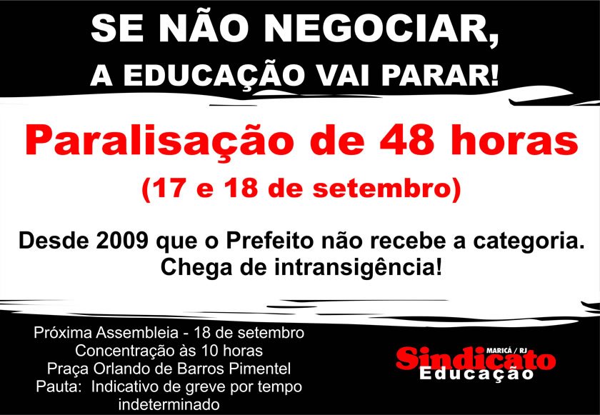 Maricá: Professores Municipais iniciam paralisação 5 Paralisação começou nesta terça-feira (17).