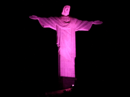 O ‘MaricáInfo.com’ apoia o Outubro Rosa de combate ao câncer de mama 8 Cristo Redentor iluminado para a campanha Outubro Rosa.