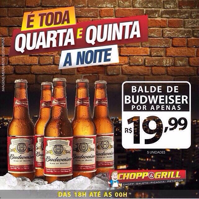Maricá: ‘Chopp & Grill’ com promoção de cervejas nesta quarta e quinta 11 bud