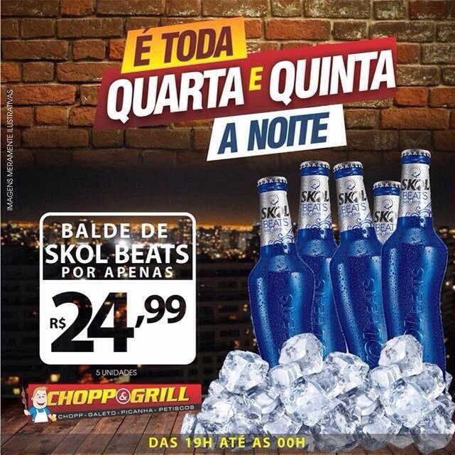 Maricá: ‘Chopp & Grill’ com promoção de cervejas nesta quarta e quinta 13 skol beats