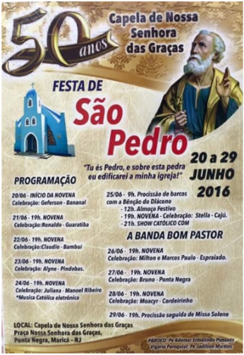 Maricá: Capela divulga programação da festa de São Pedro em Ponta Negra 5 (foto: Divulgação)