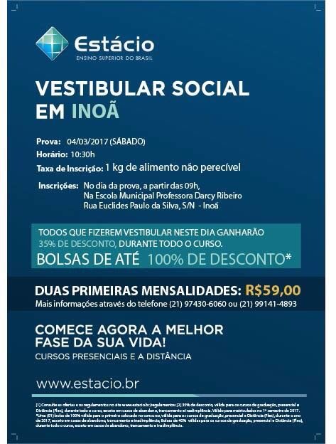 Universidade Estácio de Sá fará vestibular social em Maricá 10 vest1