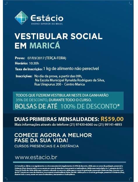 Universidade Estácio de Sá fará vestibular social em Maricá 11 vest2