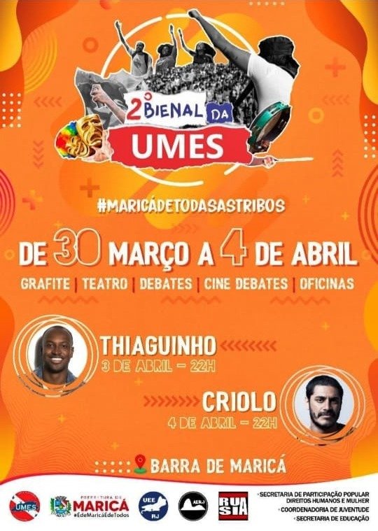 Maricá terá show de Thiaguinho e Criolo na Bienal da Umes 8 criolo