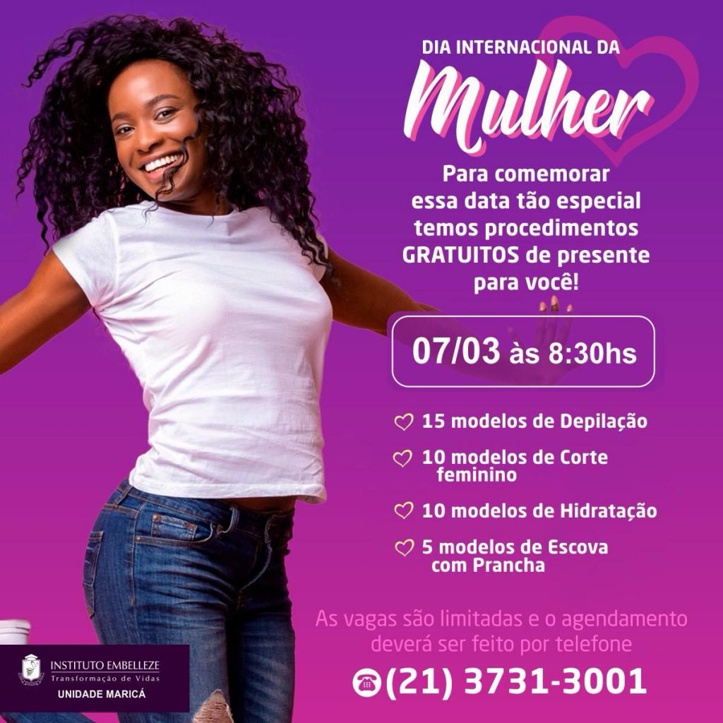 Embelleze Maricá oferece serviços gratuitos neste sábado (07) 5 embelleze procedimentos