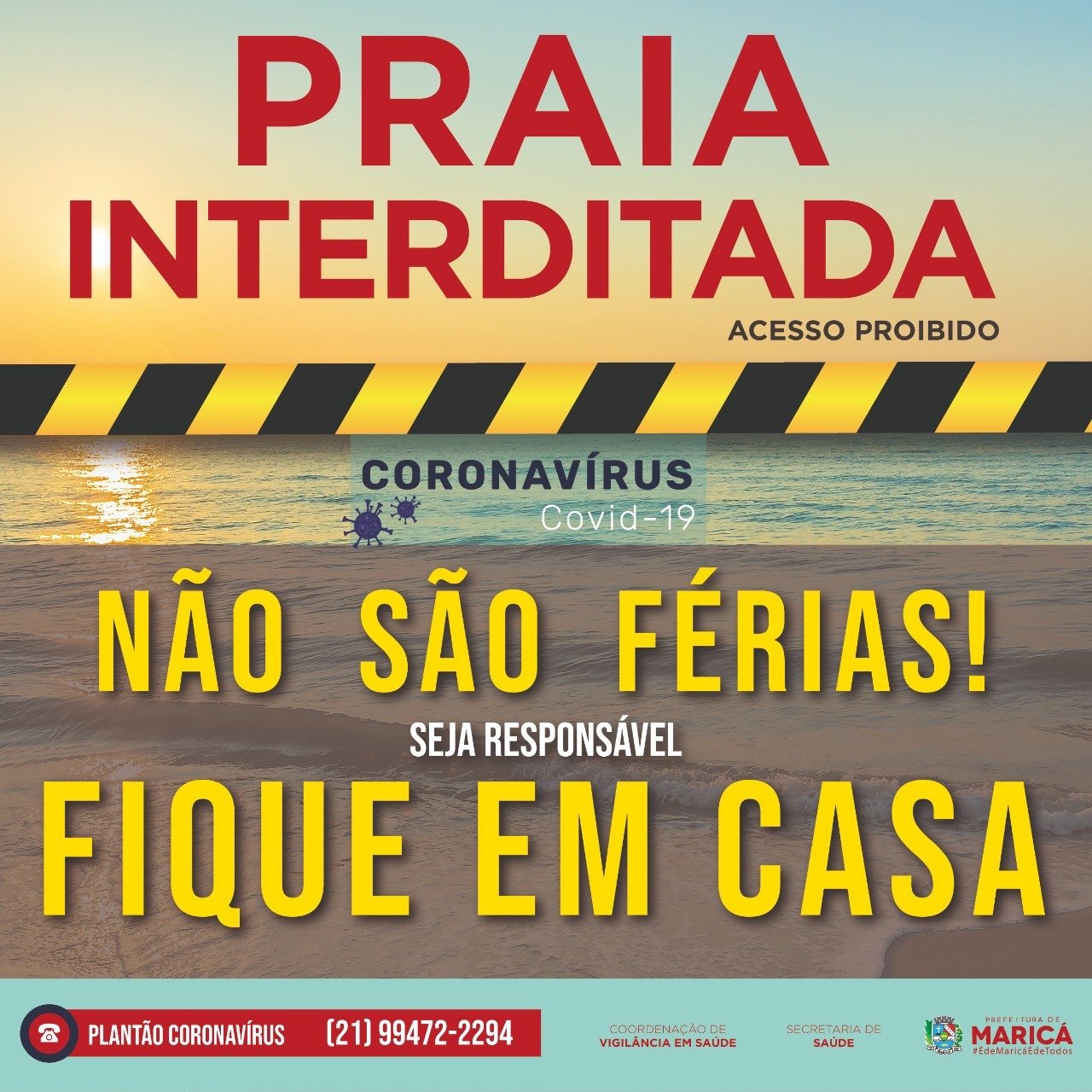 Maricá: Prefeitura emite novo boletim sobre Coronavírus 7 praia interditada