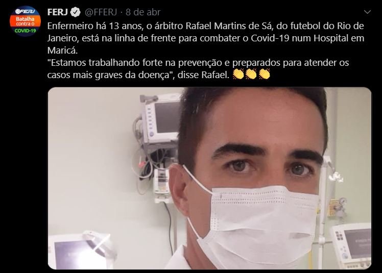 Árbitro do Campeonato Carioca trabalha na linha de frente da saúde em Maricá 8 print ferj