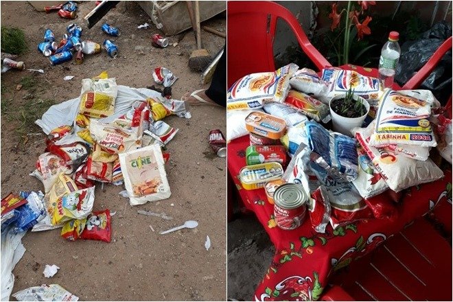 Maricá: Cesta básica entregue pela prefeitura é encontrada no lixo 9 cesta jogada fora