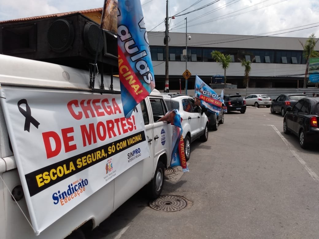 Maricá: Sindicato faz ato contra volta às aulas presenciais 8 ato sindicato educacao