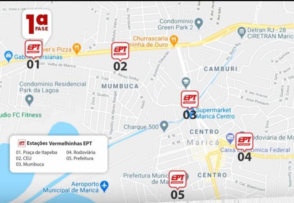 Maricá: Confira o mapa das estações das bicicletas vermelhinhas 8 mapa