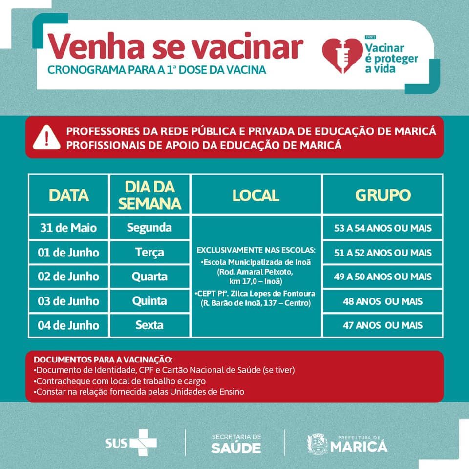 Maricá: Vacinação tem calendário atualizado 9 educacao vacina