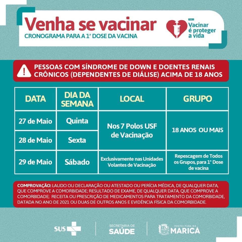 Maricá retoma vacinação com professores 12 vacina down