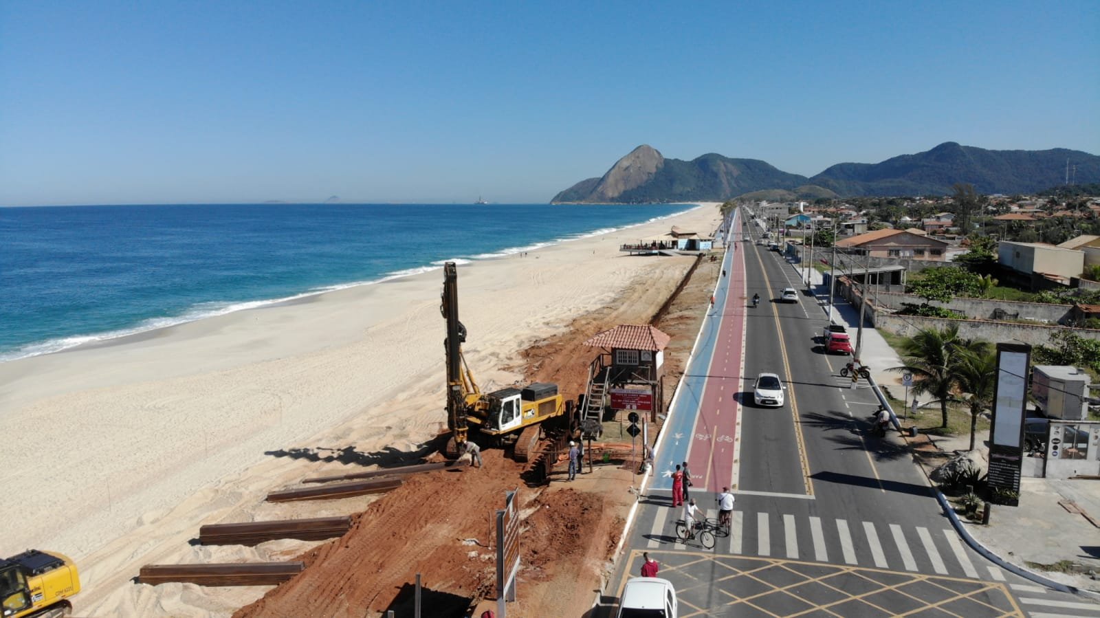 Itaipuaçu: Obra da nova orla segue com instalação de estacas-prancha 11 orla de itaipuacu obra marica
