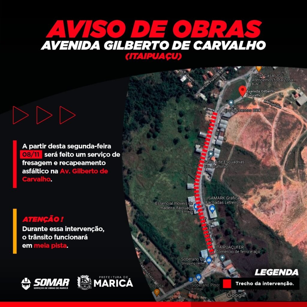 Itaipuaçu: Somar anuncia recapeamento da Avenida Gilberto Carvalho 11 obras itaipuacu gilberto carvalho
