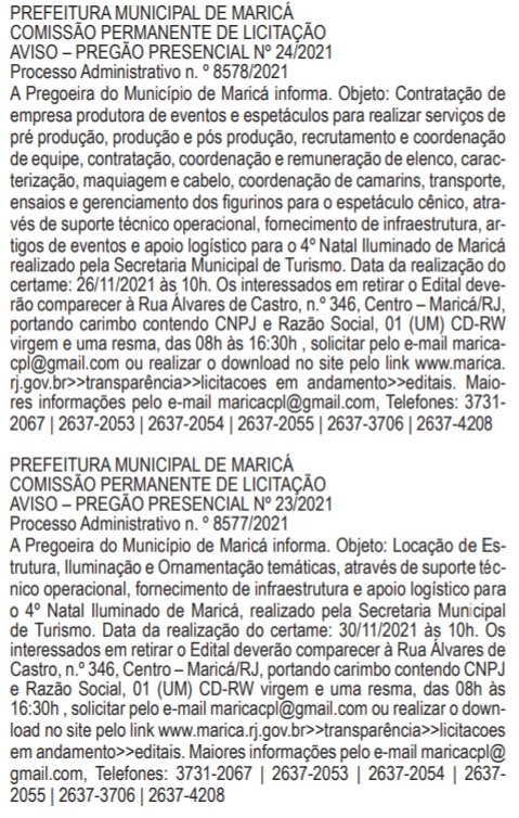 Maricá: Atrasado, Natal Iluminado ainda não teve nem sequer licitação 9 pregao natal iluminado