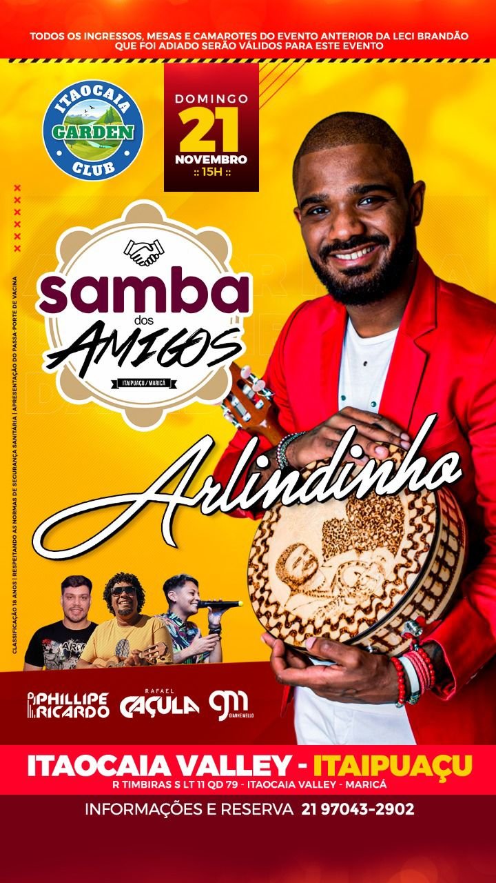 Itaipuaçu: Arlindinho se apresenta nesse domingo na maior roda de samba de Maricá 10 samba dos amigos
