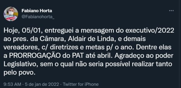 Maricá: Prefeito anuncia prorrogação do PAT até abril 12 prorrogacao pat marica 2022