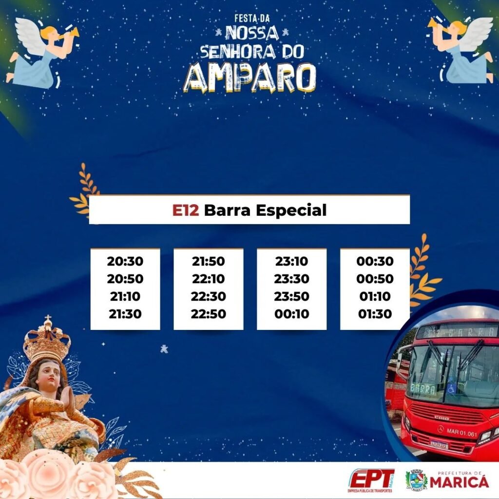 Maricá: Horários de ônibus serão ampliados para shows da Festa da Padroeira 10 horario3