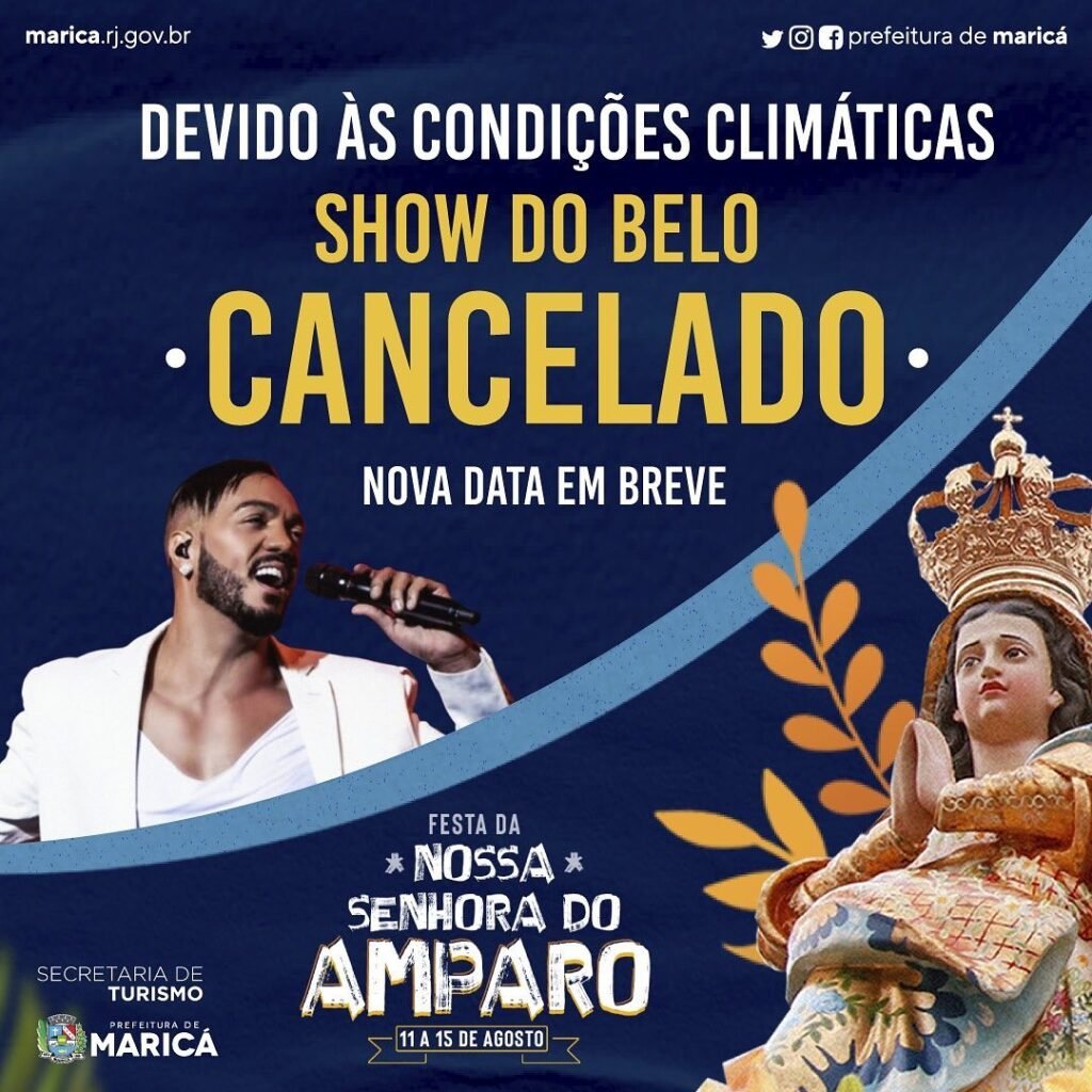 Maricá: Show do Belo é cancelado, prefeitura divulgará nova data 8 show belo cancelao