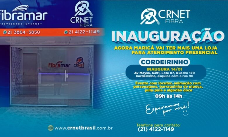 CR NET FIBRA inaugura neste sábado sua nova loja em Cordeirinho 11 cr net fibra cordeirinho