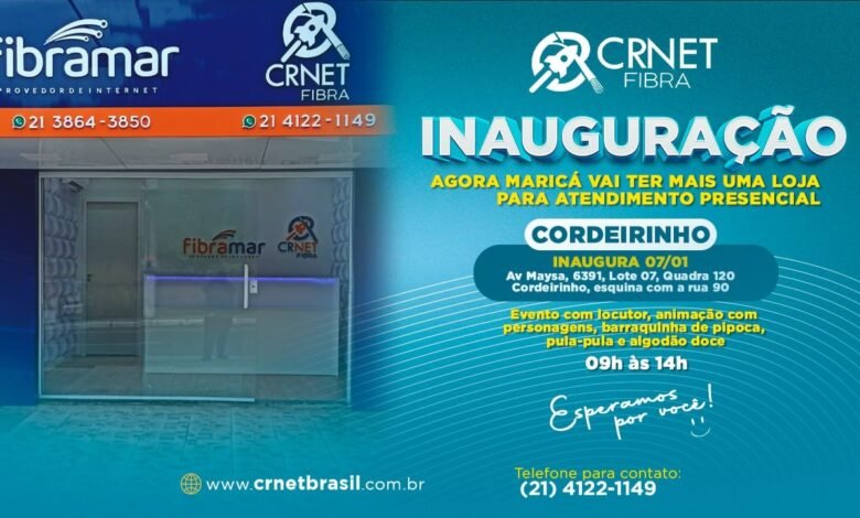 CR NET FIBRA, o provedor com mais lojas disponíveis para atendimento presencial em Maricá 6 inaguracao crnet fibramar