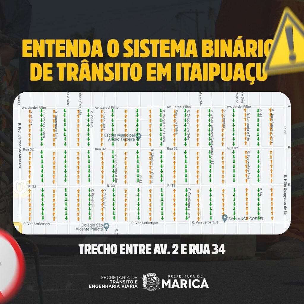 Itaipuaçu: Mudança no trânsito com implantação do sistema binário em mais ruas 10 mapa binario ita