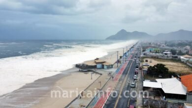 Maricá emite alerta de ressaca com ondas que podem chegar a 2,5 metros 2 ondas gigantes itaipuacu ressaca