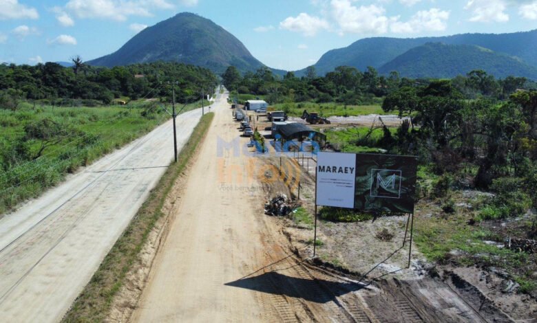 Maricá vai oferecer 2.300 vagas em cursos gratuitos ligados ao megaempreendimento Maraey 12 Obras do complexo turístico-residencial Maraey completamente um mês. (Foto: João Henrique / Maricá Info - maio de 2023)