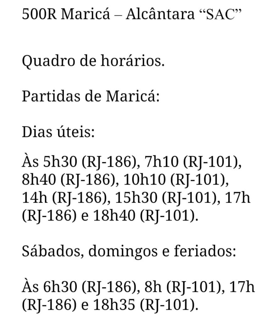 Linhas de Maricá para São Gonçalo e Itaboraí terão novos horários 9 novo horario novas linhas 2