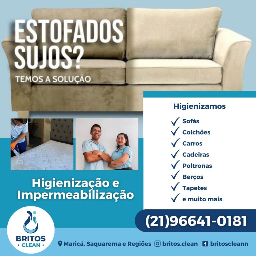 Em Maricá, Britos Clean se destaca em serviços de limpeza e higienização de estofados 9 Criativo