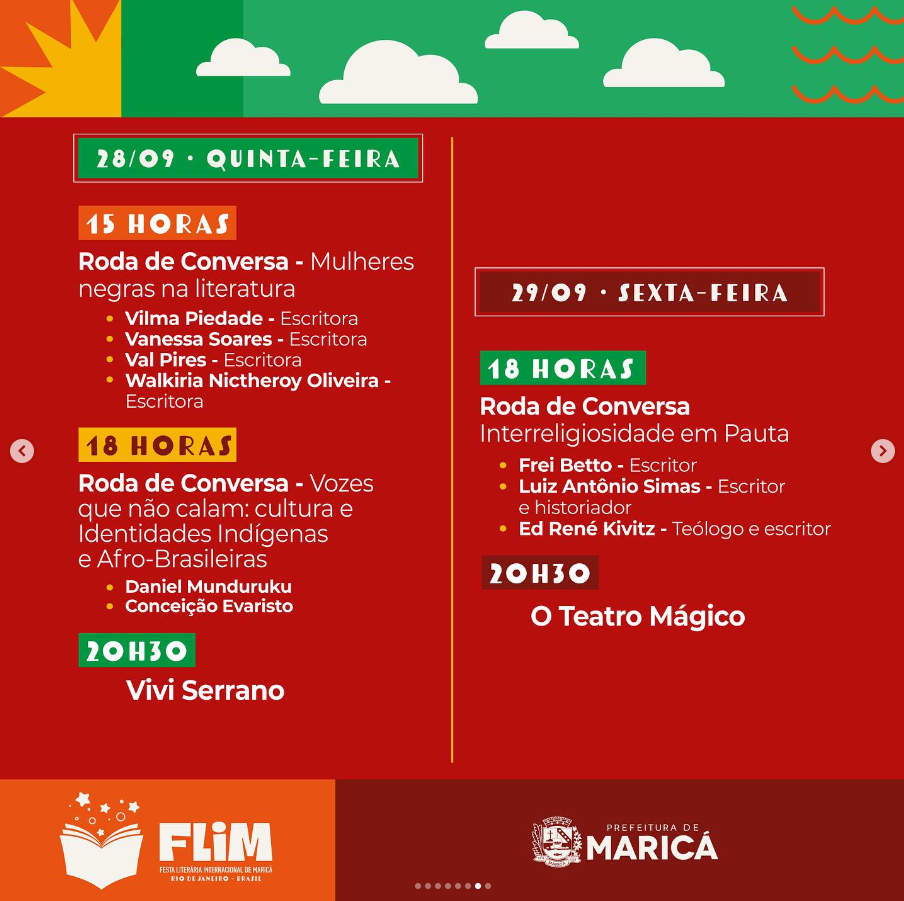 Maricá divulga programação completa da Festa Literária Internacional (FLIM) 13 FLIM6
