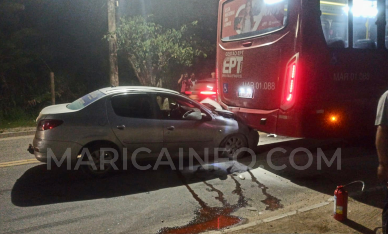Itaipuaçu: Acidente entre carro e ônibus tem princípio de incêndio 9 MARICAINFO.COM 6