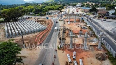 Maricá: Obras do elevado do Flamengo avançam; previsão é de conclusão até o final de 2024 1 Obras Elevado Flamengo Marica RJ 106 RJ 114 1