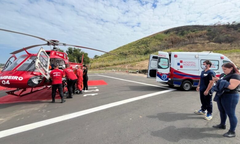 Heliponto é usado pela primeira vez e salva vida de vítima de acidente em Maricá 11 heliponto hospital de marica