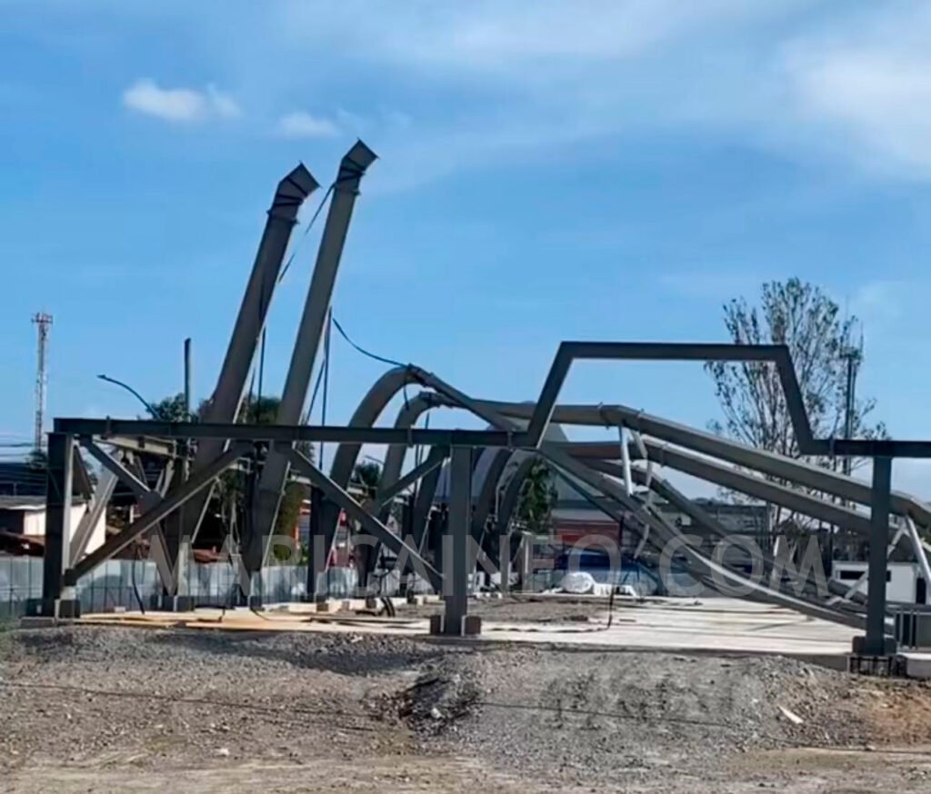 Maricá: Estrutura do novo ginásio de Inoã desaba 10 colapso domo inoa