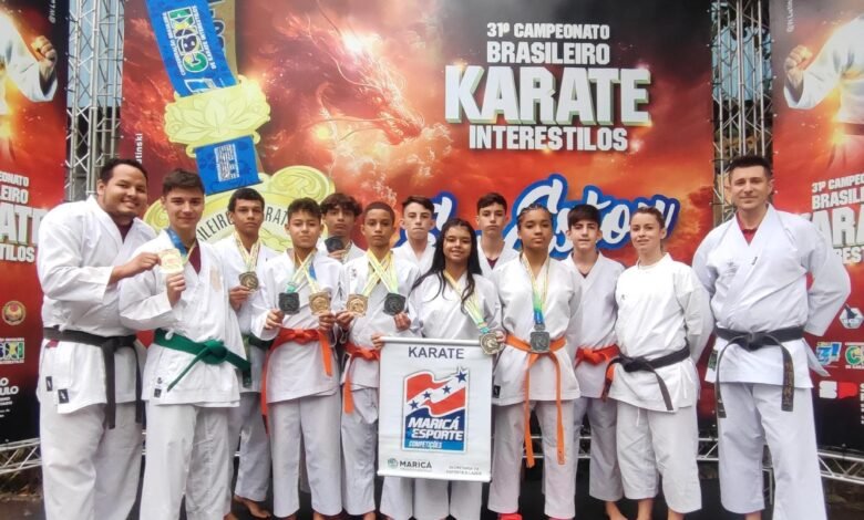 Atletas de Maricá conquistam nove medalhas no 31º Campeonato Brasileiro de Karate Interestilos em São Paulo 6 atletas karate Marica