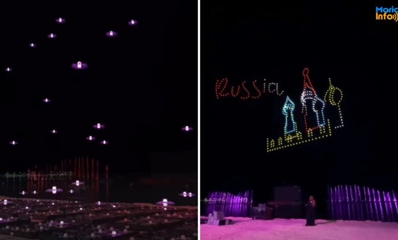 Maricá: Show de luzes de drones tem início; espetáculo é da mesma empresa da árvore que caiu 6 drones show