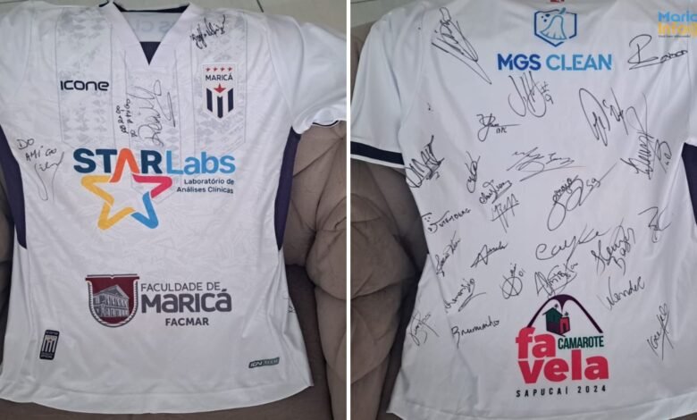 Maricá FC: Concorra a uma camisa oficial autografada pelos jogadores do time 7 camisa autografada marica fc