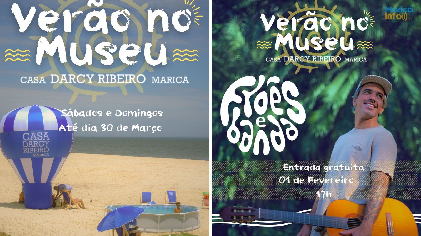 “Verão no Museu” leva mais de mil pessoas ao Museu Casa Darcy Ribeiro e à Praia de Cordeirinho na primeira semana e traz Samba do Fróes e Cortejo com a Grande Companhia Brasileira de Mystérios e Novidades neste fim de semana 1 verao no museu 01 02