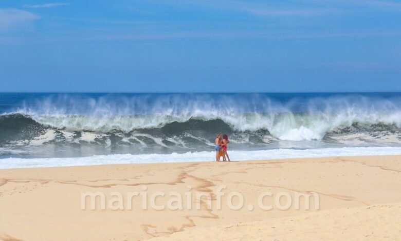 Maricá tem mar agitado nesta sexta-feira (14); condições devem permanecer intensas no fim de semana 8 onda 2