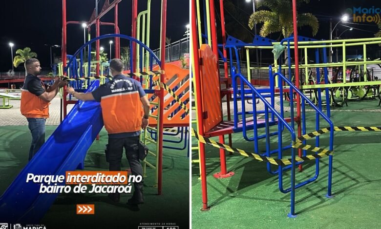Maricá: Defesa Civil volta a interditar brinquedos públicos sem manutenção 7 defesa civil parq interdita