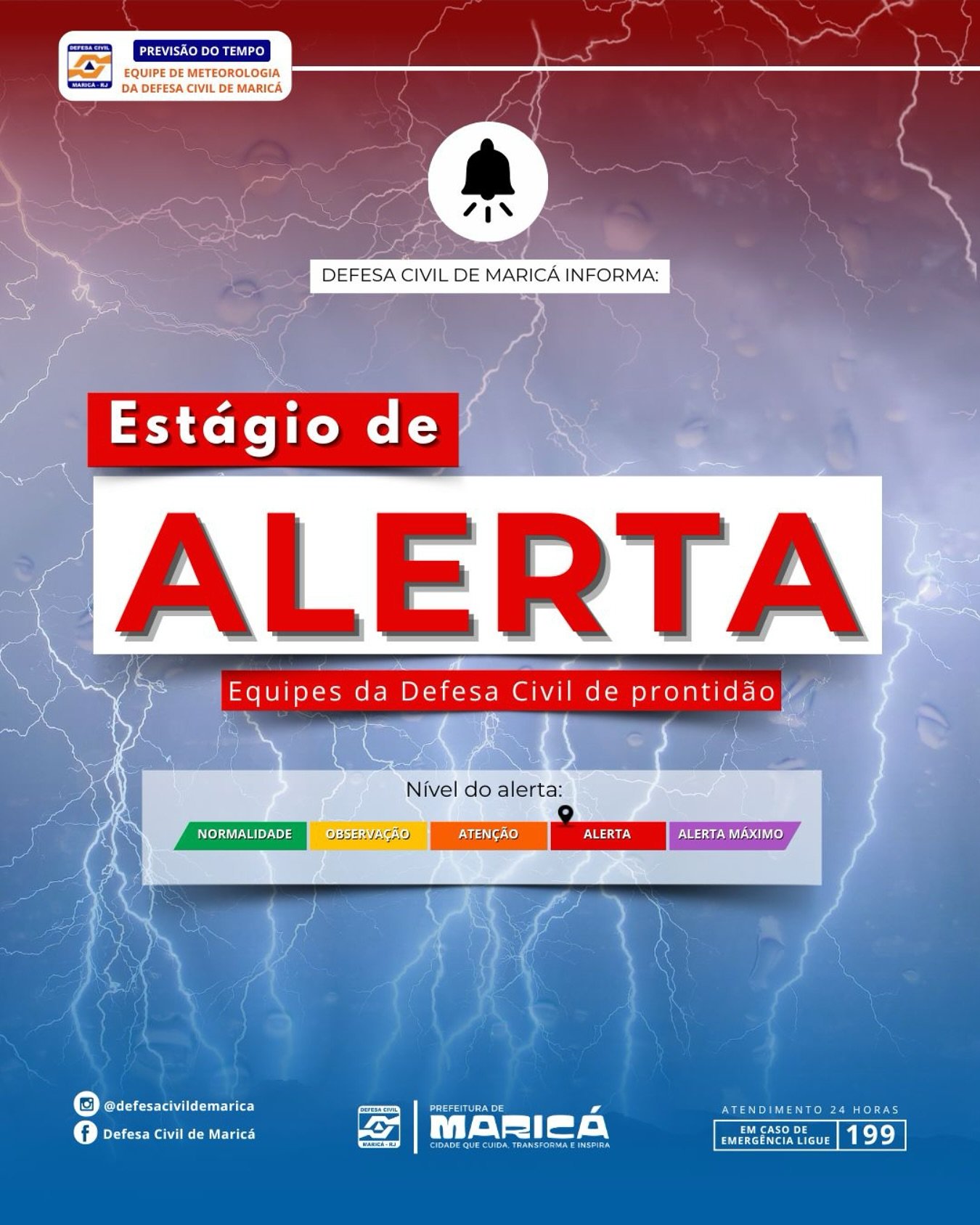 Maricá entra em estágio de alerta devido às chuvas 10 estagio de alerta