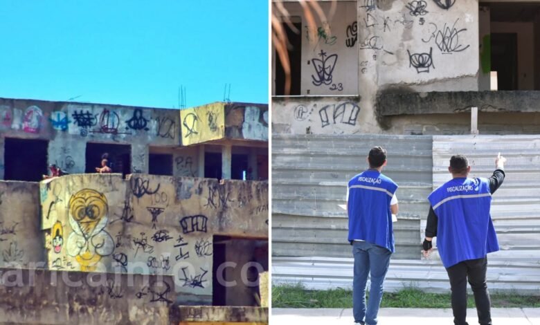 Obra irregular em Ponta Negra é alvo de fiscalização e embargo em Maricá 7 esqueleto obra interditada