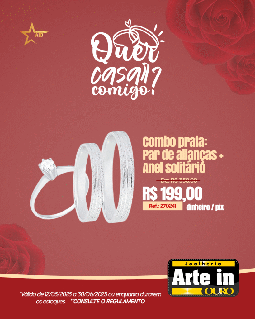 Maricá: Declare seu amor com uma joia da Arte in Ouro neste Dia dos Namorados 12 combo prata 2