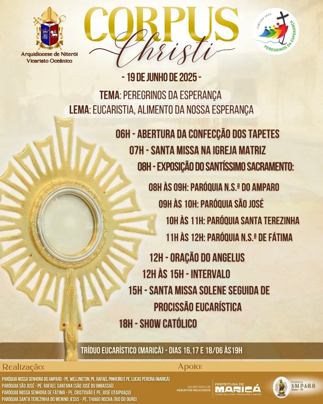 Maricá comemora Dia de Corpus Christi nesta quinta-feira (19); confira a programação completa! 11 programacao corpus christi