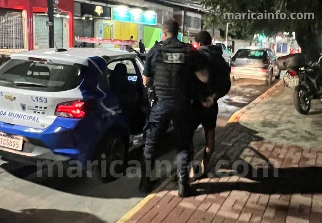 Maricá: Suspeito é detido e celular roubado é recuperado no Centro 1 detido gm celular