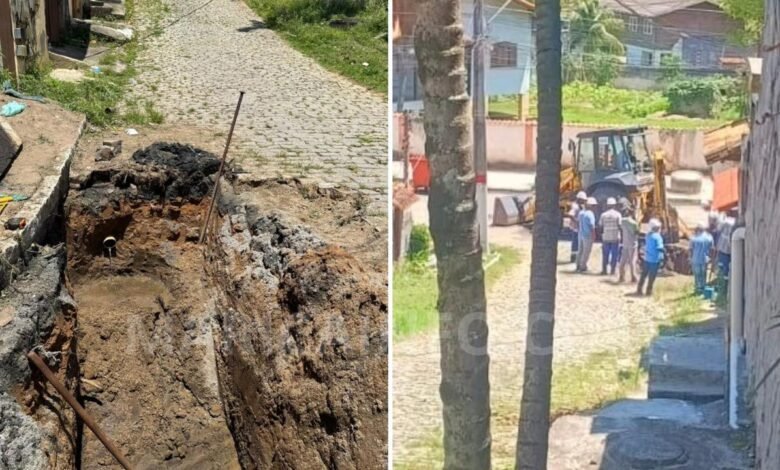 Maricá: Após denúncia de moradores, Sanemar inicia reparo em vazamento de esgoto na subida do Farol de Ponta Negra 4 Sanemar inicia reparo em vazamento de esgoto na subida do Farol de Ponta Negra 1